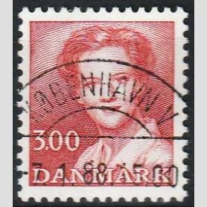 FRIMRKER DANMARK | 1988 - AFA 895 - Dronning Margrethe - 3,00 Kr. rd - Pragt Stemplet