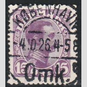 FRIMRKER DANMARK | 1913 - AFA 70 - Chr. X 15 re violet - Lux Stemplet