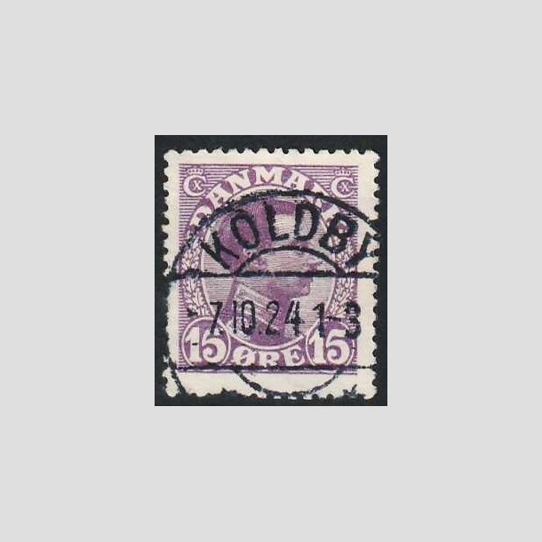 FRIMRKER DANMARK | 1913 - AFA 70 - Chr. X 15 re violet - Lux Stemplet Koldby