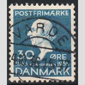 FRIM�RKER DANMARK | 1935 - AFA 228 - H. C. Andersen 30 �re bl� - Lux Stemplet Varde
