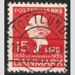 FRIMRKER DANMARK | 1935 - AFA 226 - H. C. Andersen 15 re rd - Lux Stemplet Toftlund