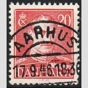 FRIMRKER DANMARK | 1942-44 - AFA 276 - Chr. X 20 re rd - Lux Stemplet Aarhus