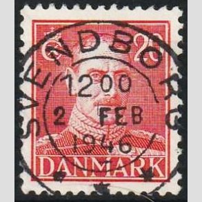 FRIMRKER DANMARK | 1942-44 - AFA 276 - Chr. X 20 re rd - Lux Stemplet Svendborg