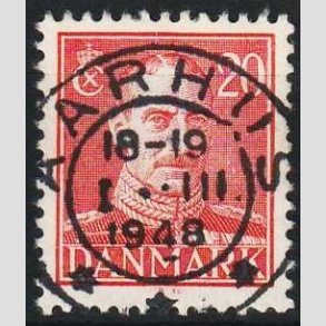 FRIMRKER DANMARK | 1942-44 - AFA 276 - Chr. X 20 re rd - Lux Stemplet Aarhus