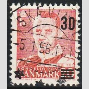 FRIMRKER DANMARK | 1955 - AFA 363a - Provisorier - 30/20 re rd - Pragt Stemplet Skvinge