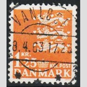 FRIMRKER DANMARK | 1962 - AFA 404 - Rigsvben 1,25 Kr. orange - Lux Stemplet Vanlse
