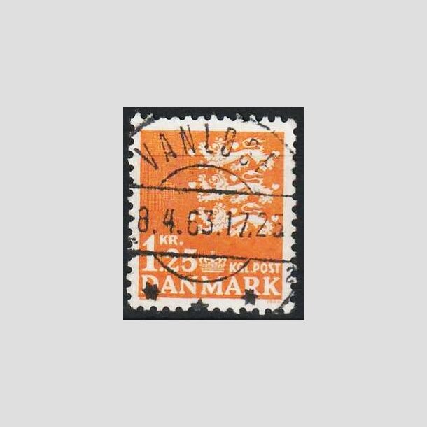 FRIMRKER DANMARK | 1962 - AFA 404 - Rigsvben 1,25 Kr. orange - Lux Stemplet Vanlse