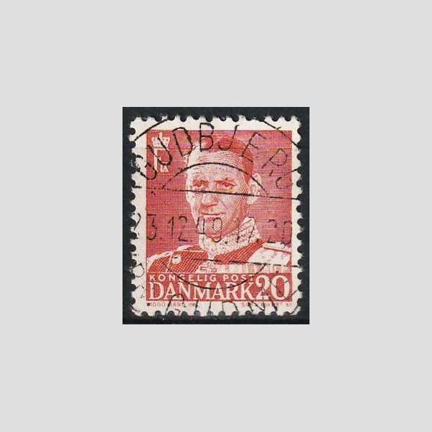 FRIMRKER DANMARK | 1948-50 - AFA 307 - Fr. IX 20 re rd - Pragt Stemplet Gudbjerg