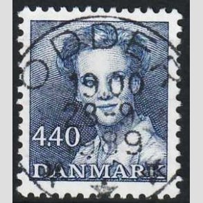 FRIMRKER DANMARK | 1989 - AFA 927 - Dronning Margrethe - 4,40 Kr. bl - Pragt Stemplet Odder