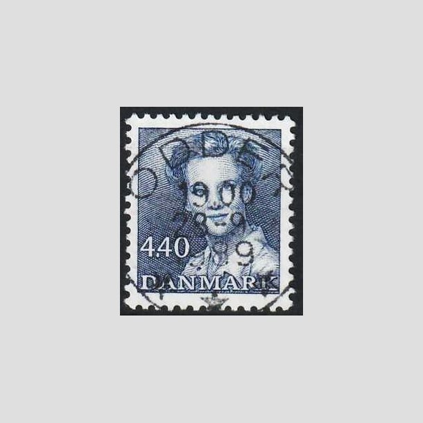 FRIMRKER DANMARK | 1989 - AFA 927 - Dronning Margrethe - 4,40 Kr. bl - Pragt Stemplet Odder