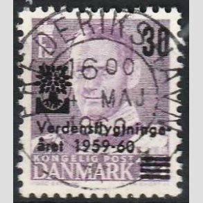 FRIMRKER DANMARK | 1960 - AFA 380 - Verdensflygtningeret Fr. IX 30/15 re - Lux Stemplet 