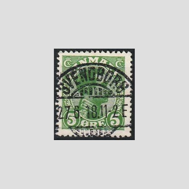 FRIMRKER DANMARK | 1913 - AFA 68 - Chr. X 5 re grn - Lux Stemplet Svendborg