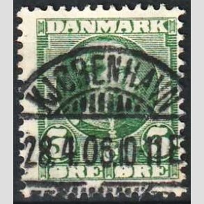 FRIMRKER DANMARK | 1905-06 - AFA 52 - Chr. IX 5 re grn - Lux Stemplet