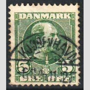 FRIMRKER DANMARK | 1905-06 - AFA 52 - Chr. IX 5 re grn - Lux Stemplet