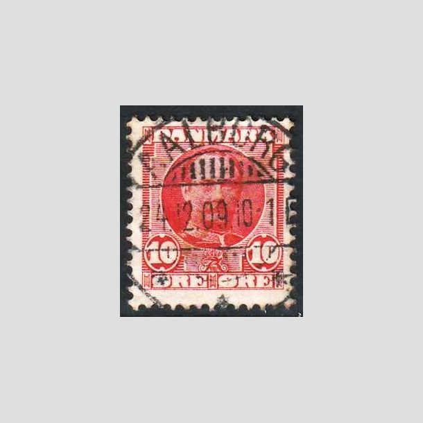 FRIMRKER DANMARK | 1907 - AFA 55 - Frederik VIII 10 re rd - Lux Stemplet Aalborg