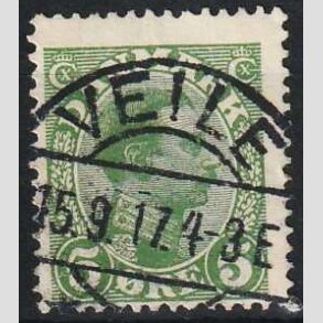 FRIMRKER DANMARK | 1913 - AFA 68 - Chr. X 5 re grn - Lux Stemplet Veile