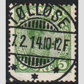 FRIMRKER DANMARK | 1913 - AFA 68 - Chr. X 5 re grn - Lux Stemplet Tllse
