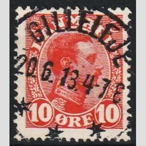 FRIMRKER DANMARK | 1913 - AFA 69 - Chr. X 10 re rd - Lux Stemplet Gilleleje