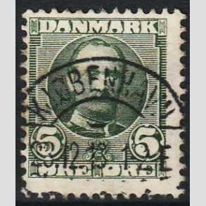FRIM�RKER DANMARK | 1907 - AFA 54 - Frederik VIII 5 �re gr�n - Lux Stemplet