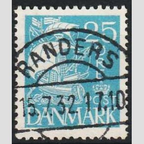 FRIM�RKER DANMARK | 1927 - AFA 171 - Karavel 25 �re bl� - Lux Stemplet Randers