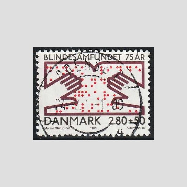 FRIMRKER DANMARK | 1986 - AFA 853 - Dansk Blindesamfund 75 r. - 2,80 Kr. + 50 re - Pragt Stemplet