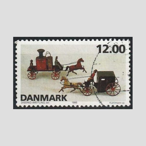 FRIMRKER DANMARK | 1995 - AFA 1106 - Dansk legetj - 12,00 Kr. flerfarvet - Pnt Stemplet