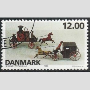 FRIMRKER DANMARK | 1995 - AFA 1106 - Dansk legetj - 12,00 Kr. flerfarvet - Pnt Stemplet