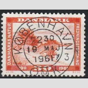 FRIM�RKER DANMARK | 1961 - AFA 392 - Naturfredningsforening 50 �r. - 30 �re - Pragt Stemplet 