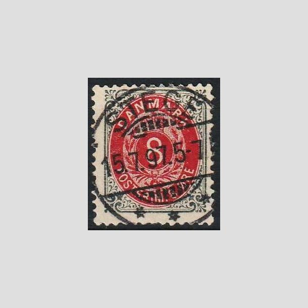 FRIMRKER DANMARK | 1895 - AFA 25B - 8 re gr/rd - Lux Stemplet Stege