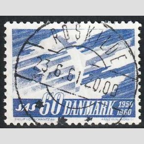 FRIM�RKER DANMARK | 1961 - AFA 391 - SAS 10 �rs jubil�um - 60 �re bl� - Lux Stemplet