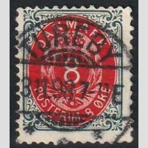 FRIM�RKER DANMARK | 1895 - AFA 25B - 8 �re gr�/r�d - Lux Stemplet Tureby