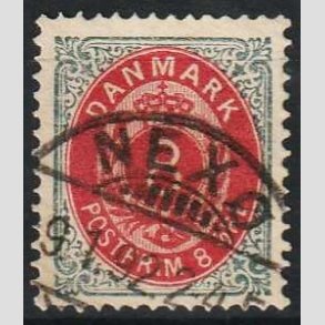 FRIM�RKER DANMARK | 1875 - AFA 25 - 8 �re gr�/r�d - Lux Stemplet Nex�