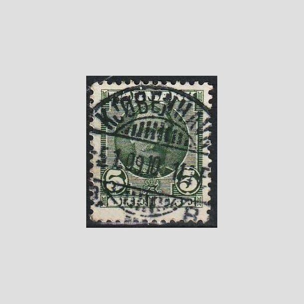 FRIMRKER DANMARK | 1907 - AFA 54 - Frederik VIII 5 re grn - Lux Stemplet 