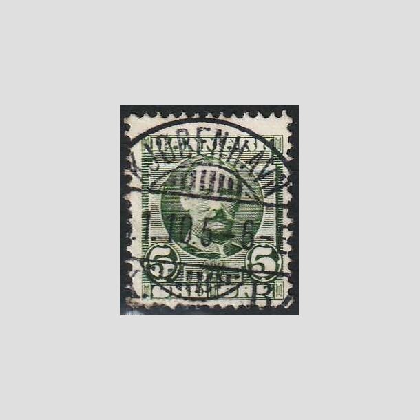 FRIMRKER DANMARK | 1907 - AFA 54 - Frederik VIII 5 re grn - Lux Stemplet 