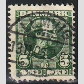 FRIMRKER DANMARK | 1905-06 - AFA 52 - Chr. IX 5 re grn - Lux Stemplet Lemvig