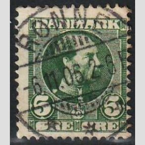 FRIMRKER DANMARK | 1905-06 - AFA 52 - Chr. IX 5 re grn - Lux Stemplet Rnne