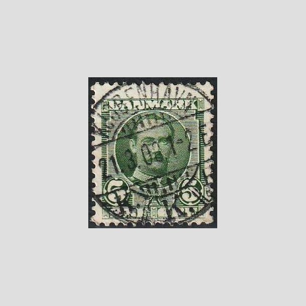 FRIMRKER DANMARK | 1907 - AFA 54 - Frederik VIII 5 re grn - Lux Stemplet 