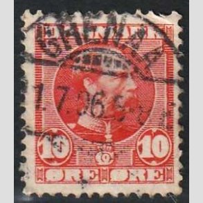 FRIMRKER DANMARK | 1905-06 - AFA 53 - Chr. IX 10 re rd - Pragt Stemplet Grenaa
