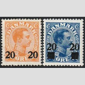 FRIMRKER DANMARK | 1926 - AFA 152,153 - 20 20/30 re + 20 20/40 re provisorier - Ubrugt