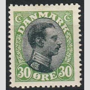 FRIMRKER DANMARK | 1918-20 - AFA 103 - Chr. X 30 re grn/sort - Ubrugt