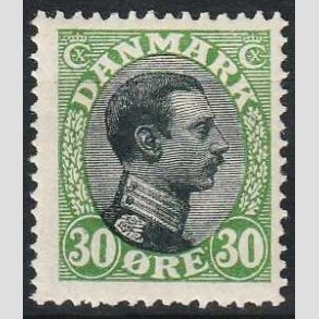 FRIMRKER DANMARK | 1918-20 - AFA 103 - Chr. X 30 re grn/sort - Ubrugt