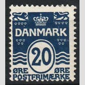 FRIM�RKER DANMARK | 1912 - AFA 66 - B�lgelinie 20 �re m�rkbl� - Ubrugt