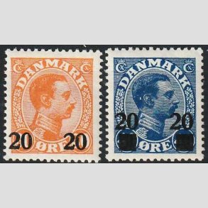 FRIMRKER DANMARK | 1926 - AFA 152,153 - 20 20/30 re + 20 20/40 re provisorier - Ubrugt