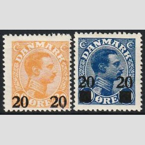FRIMRKER DANMARK | 1926 - AFA 152,153 - 20 20/30 re + 20 20/40 re provisorier - Ubrugt