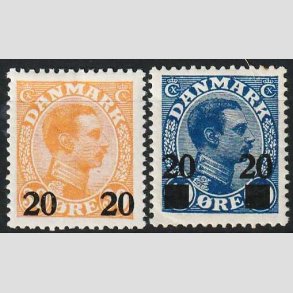 FRIMRKER DANMARK | 1926 - AFA 152,153 - 20 20/30 re + 20 20/40 re provisorier - Ubrugt
