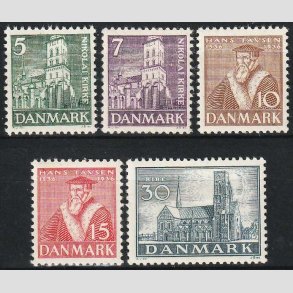 FRIMRKER DANMARK | 1936 -  AFA 229-233 - Reformationen i komplet st - Ubrugt