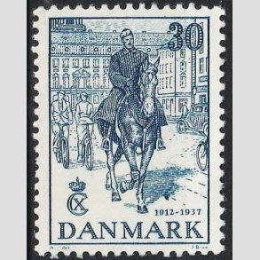 FRIMRKER DANMARK | 1937 - AFA 242 - Chr. X 25 re jubilum 30 re bl - Ubrugt