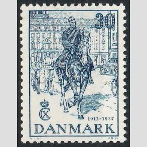 FRIMRKER DANMARK | 1937 - AFA 242 - Chr. X 25 re jubilum 30 re bl - Ubrugt