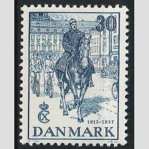 FRIMRKER DANMARK | 1937 - AFA 242 - Chr. X 25 re jubilum 30 re bl - Ubrugt