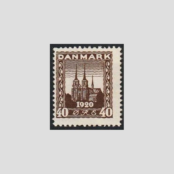 FRIMRKER DANMARK | 1920-21 - AFA 114 - Genforening 40 re brun - Postfrisk